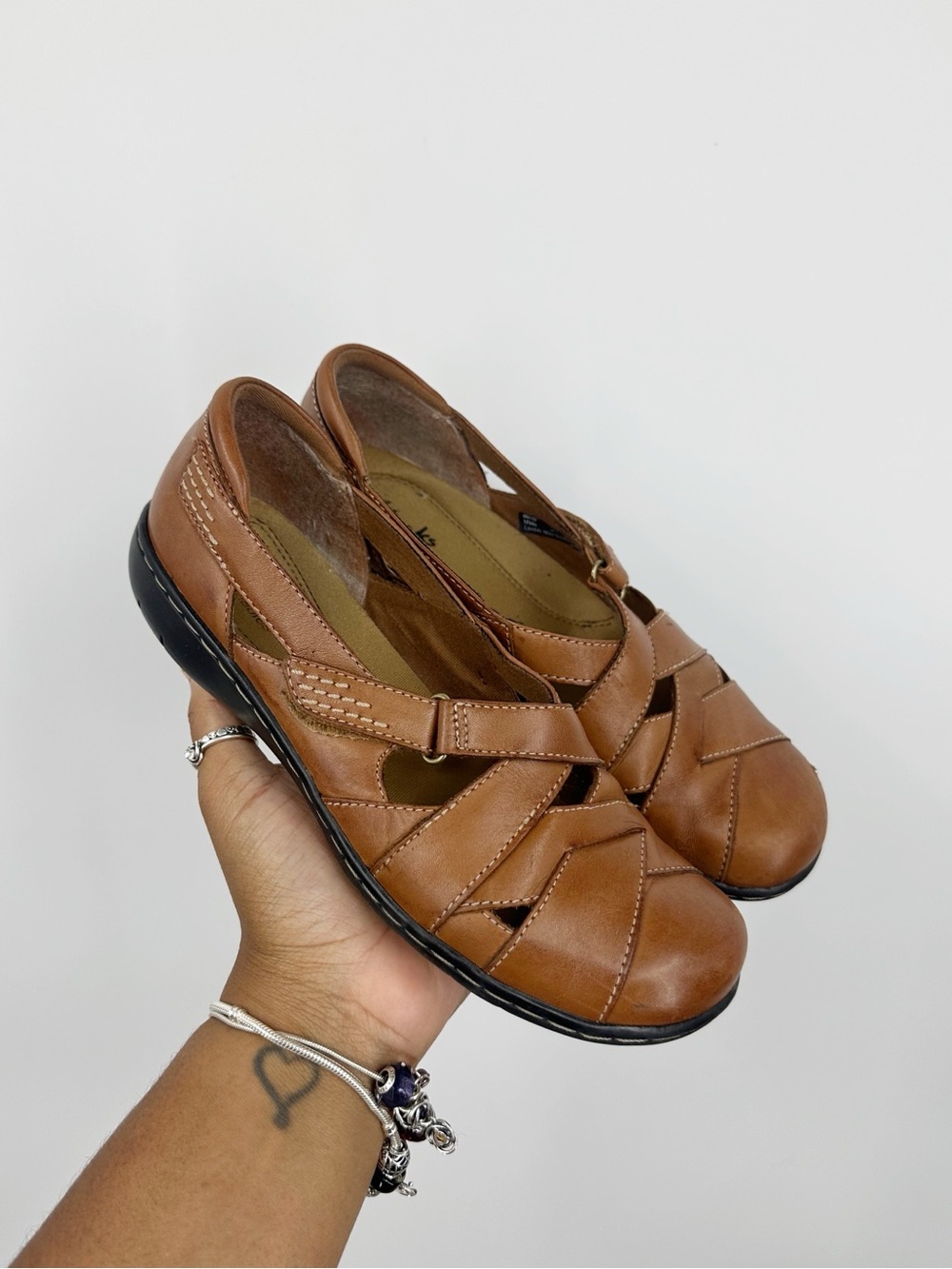 Clarks Brown Bendables Comfort Sandals Women's Size 7 Boho